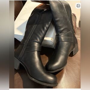 Style & Company  Vedaa Black & Brown heeled boots.  New in Box  Size 5.5